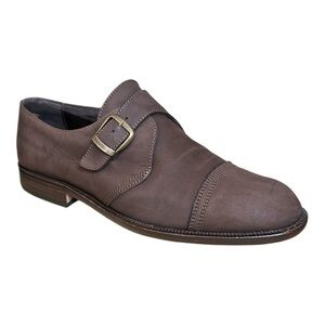 Nobel Shoes Men's Brown Leather Monk Strap Shoe EU 43 US 9.5-10